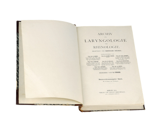 Archiv fur Laryngologie und Rhinologie книга