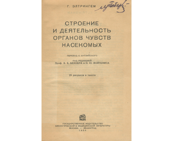 Строение и деятельность органов чувств насекомых