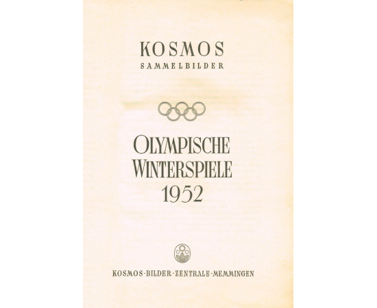 VI зимние Олимпийские игры / Olympische Winterspiele - 1952