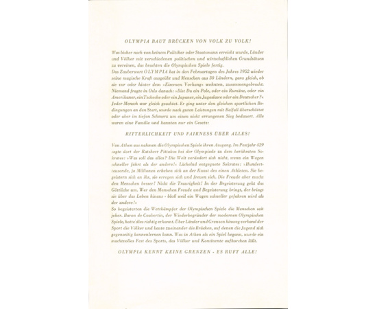 VI зимние Олимпийские игры / Olympische Winterspiele - 1952