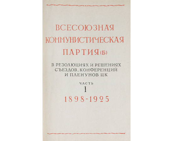 ВКП(б) в резолюциях и решениях съездов, конференций и пленумов. В 2 томах (комплект)