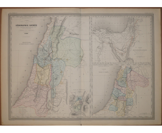 Карта: Священная география: Палестина во времена Иисуса Христа / Geographie Sacree. Palestine au temps de Jesus-Christ.