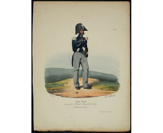 Королевская гвардия. Гренадер кавалерии в городском костюме / Garde Royale. Grenadier a Cheval-Marechal des Logis (Petit tenue de Ville)
