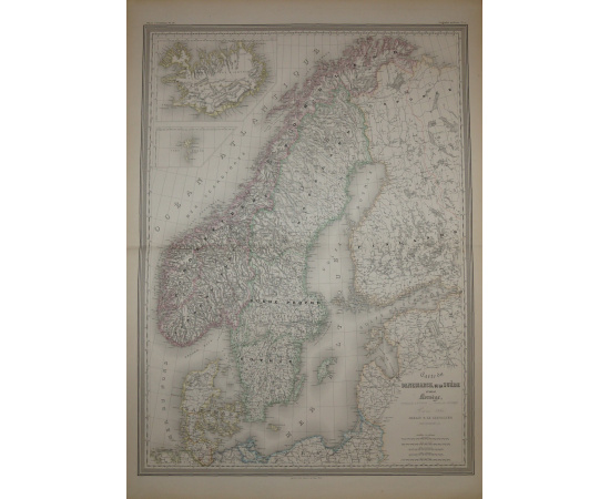 Карта Дании, Швеции и Норвегии / Carte du Danemark, de la Suede et de la Norvege