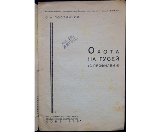 Постников А. Охота на гусей с профилями.