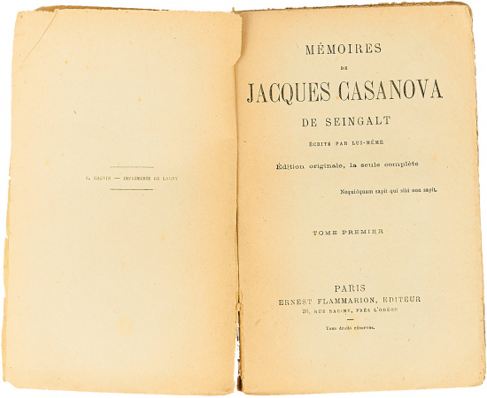 Memoires de Jacques Casanova  (комплект из 6 книг)